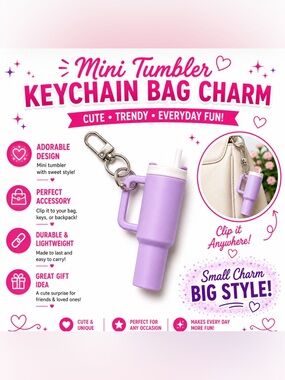 MINI TUMBLER KEYCHAIN BAG CHARM
